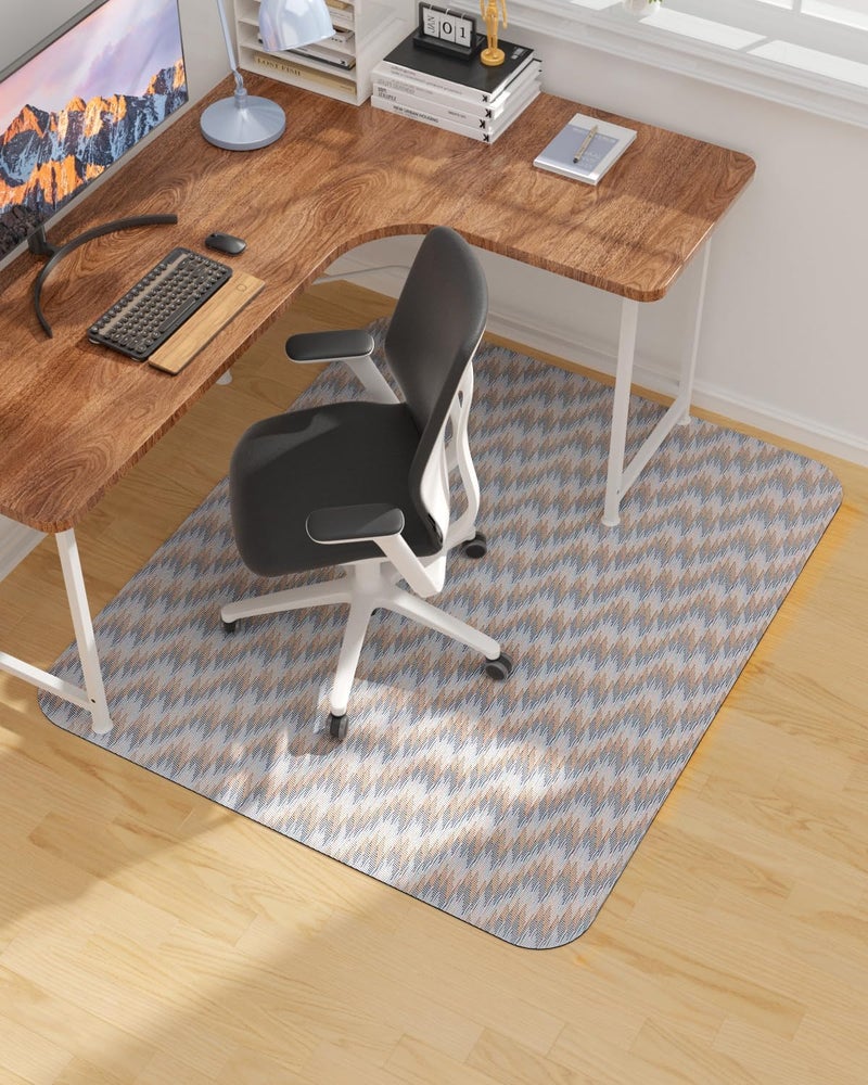 Blvornl Large Office Chair Mat for Hardwood Floor, Rolling Chair Chair Mat for Hard Wood, Large Anti-Slip Hard Floor Protector, Heavy Duty Computer Desk Rug for Office and Home 53"*45" - Image 1